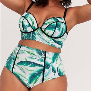 Torrid Green Palm Underwire Bikini Set